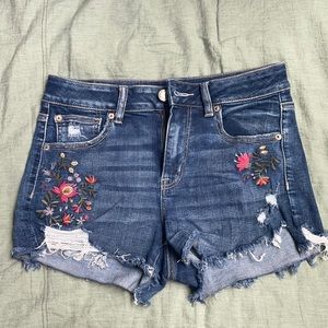 American eagle floral jean shorts